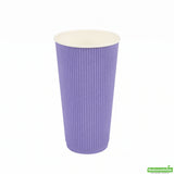 Cups, Hot, 20 Ounce, Paper, Royal Purple, Ripple Wall,1 - 250 COUNT