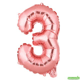 Balloon, Mylar, Balloonify 16 Inch, Number 3, Rose Gold,1 - 1 EACH