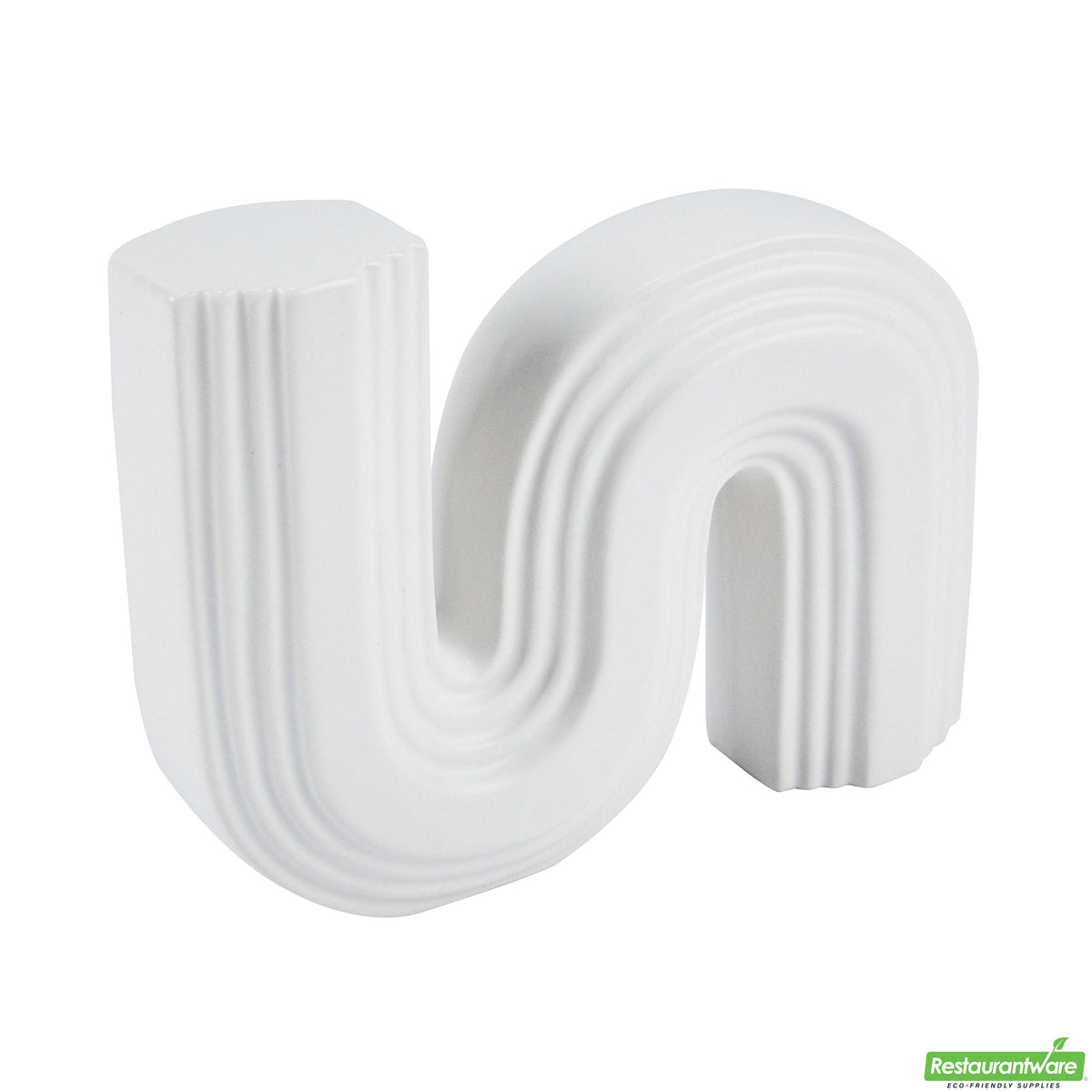 Vase, Table Art, 7.25 x 2 x 6 Inch, Ceramic, White, S Shape,1 - 1 EACH