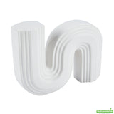 Vase, Table Art, 7.25 x 2 x 6 Inch, Ceramic, White, S Shape,1 - 1 EACH