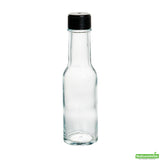 Bottles, Woozy, Vetri 3 Ounce, Glass, 1.50 x 1.50 x 6 Inch, Black Cap,10 - 1 COUNT
