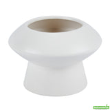 Vase, Table Art, 5.75 x 5.75 x 4 Inch, Ceramic, White, Mushroom Shape,1 - 1 EACH