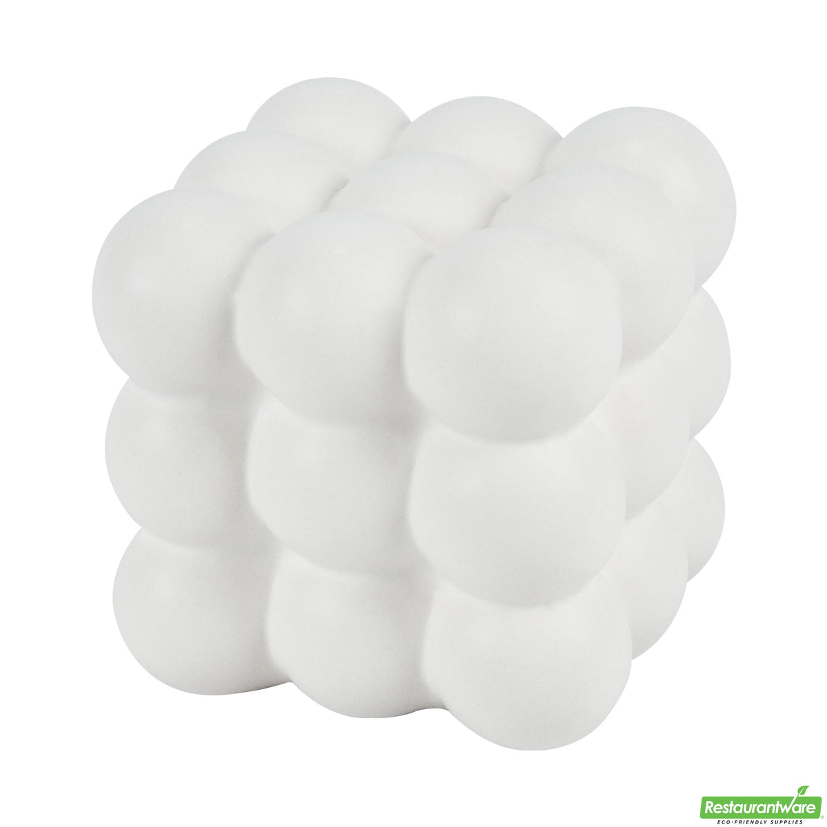 Vase, Table Art, 4.50 x 4.50 x 4.25 Inch, Ceramic, White, Bubble Cube,1 - 1 EACH