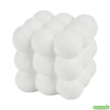 Vase, Table Art, 4.50 x 4.50 x 4.25 Inch, Ceramic, White, Bubble Cube,1 - 1 EACH