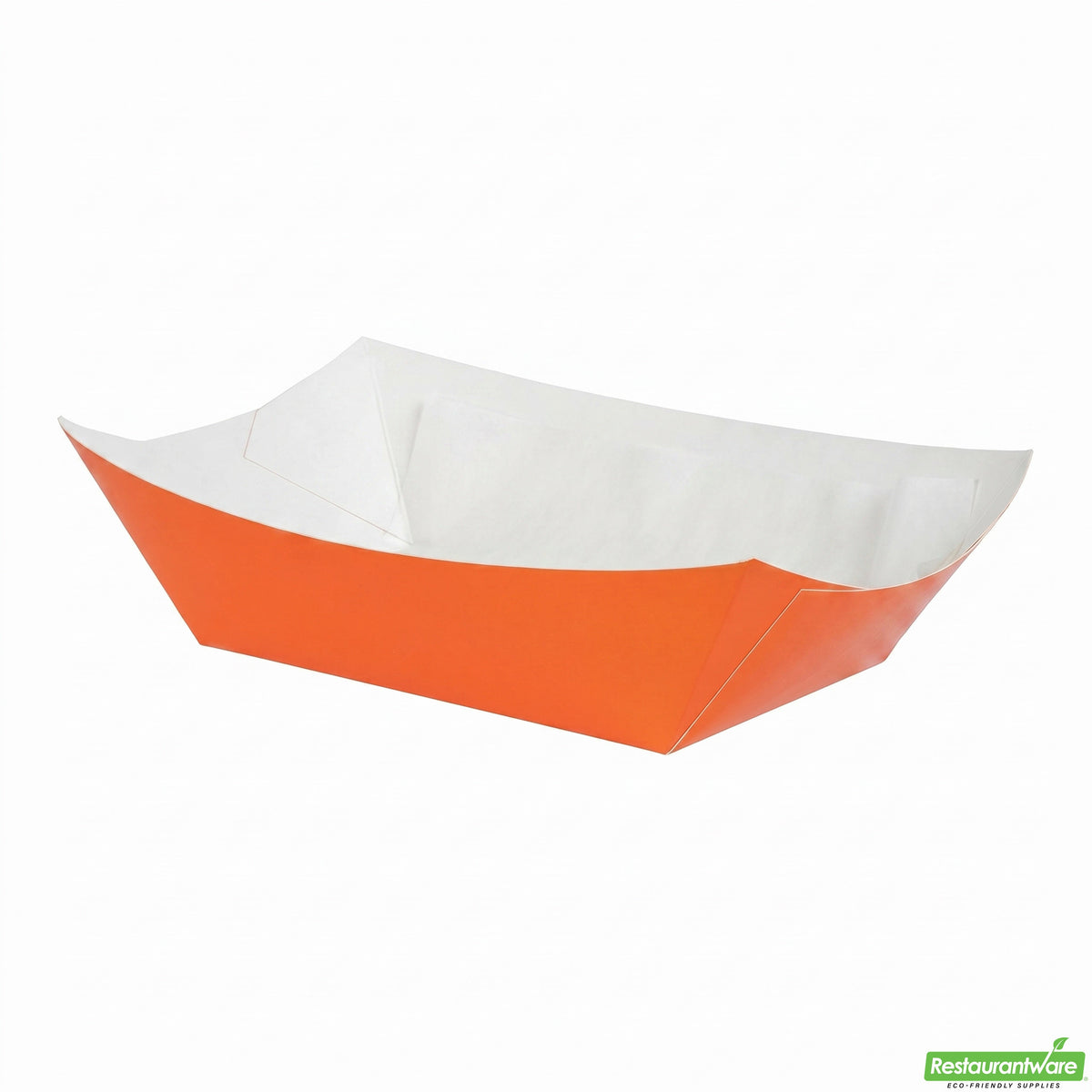 Containers, Food, 5.5 x 3.5 x 2 Inch, Paper, Tangerine Orange, Boat,1 - 200 COUNT