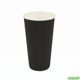 Cups, Hot, 20 Ounce, Paper, Black, Ripple Wall,1 - 250 COUNT