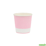 Cups, Hot, 4 Ounce, Paper, Light Pink, Ripple Wall, 4 Ounce,1 - 500 COUNT