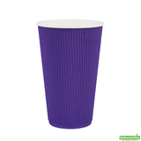 Cups, Hot, 16 Ounce, Paper, Royal Purple, Ripple Wall,1 - 500 COUNT