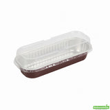 Pans, Loaf, 6.75 Ounce, Coffee Brown, with Clear Plastic Dome Lids, 6.75 Ounce,1 - 100 COUNT