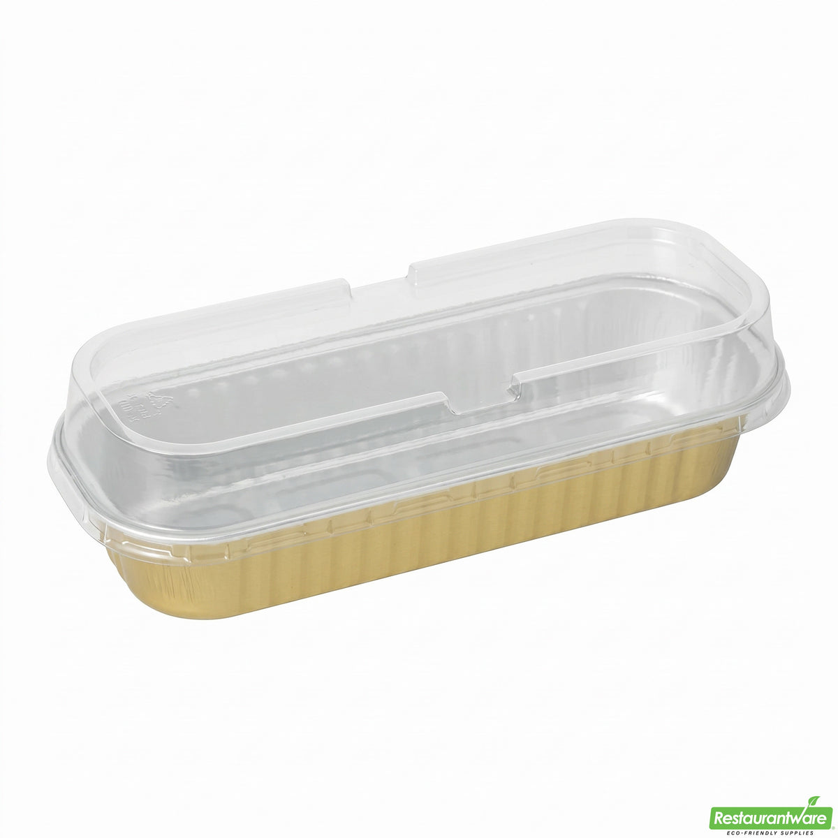 Pans, Loaf, 6.75 Ounce, Gold, with Clear Plastic Dome Lids, 6.75 Ounce,1 - 100 COUNT
