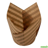 Cups, Baking, Panificio 3.5 Ounce, Paper Tulip, Kraft Striped,500 - 1 COUNT