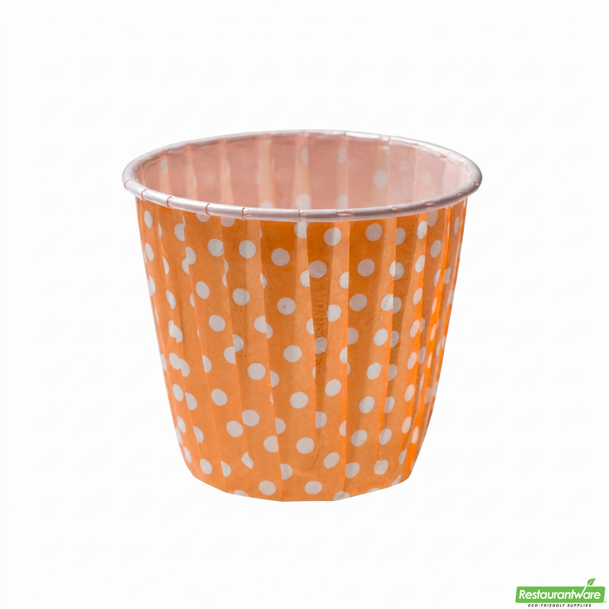 Cups, Baking, 3.5 Ounce, Paper, Hot Orange Polka Dot, Pleated, 3.5 Ounce,1 - 200 COUNT