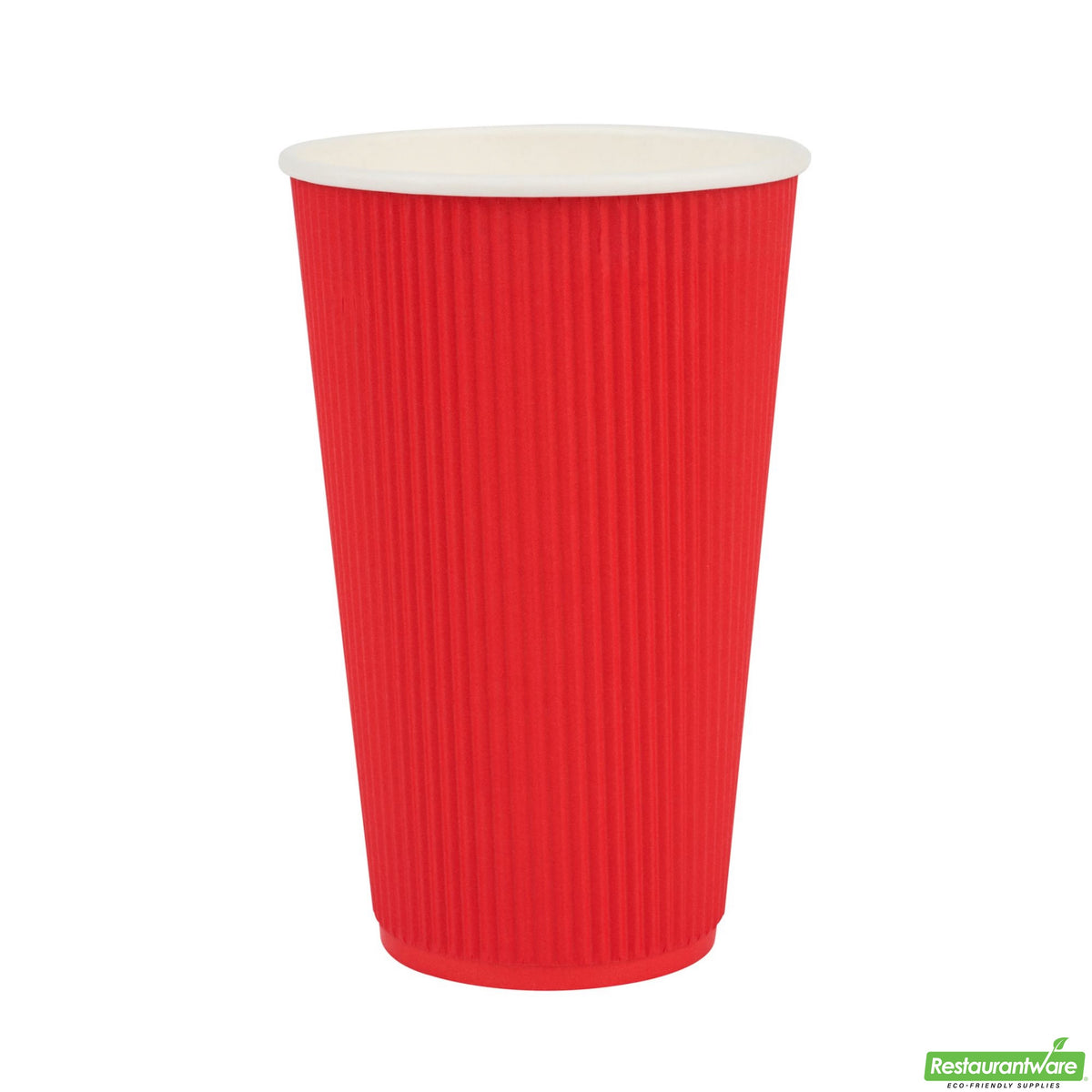 Cups, Hot, 16 Ounce, Paper, Red, Ripple Wall, 16 Ounce,1 - 500 COUNT