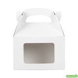 Boxes, Gable & Lunch, Bio Tek 4 x 2.50 x 2.50 Inch, Greaseproof Paper, White, with Window,4 - 25 COUNT