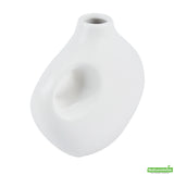 Vase, Table Art, 7 x 3.25 x 7 Inch, Ceramic, White, Jug Shape,1 - 1 EACH
