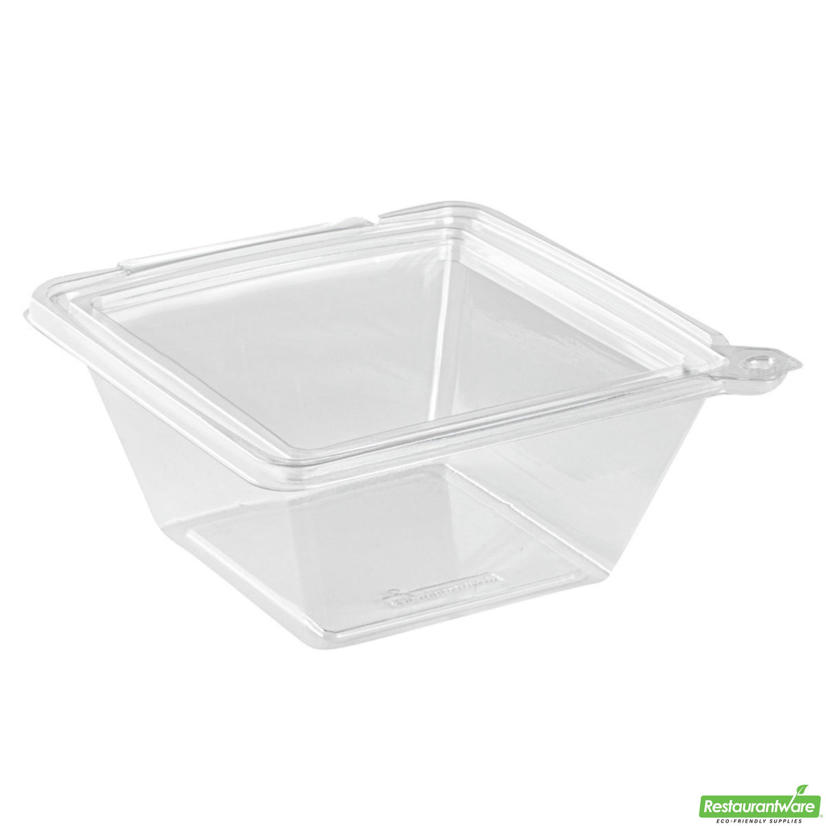 Bowls, Salad, Tamper Tek 48 Ounce, Plastic, Clear, 7.50 x 7.25 x 3.25 Inch, Square, with Lid, Tamper Evident,100 - 1 COUNT
