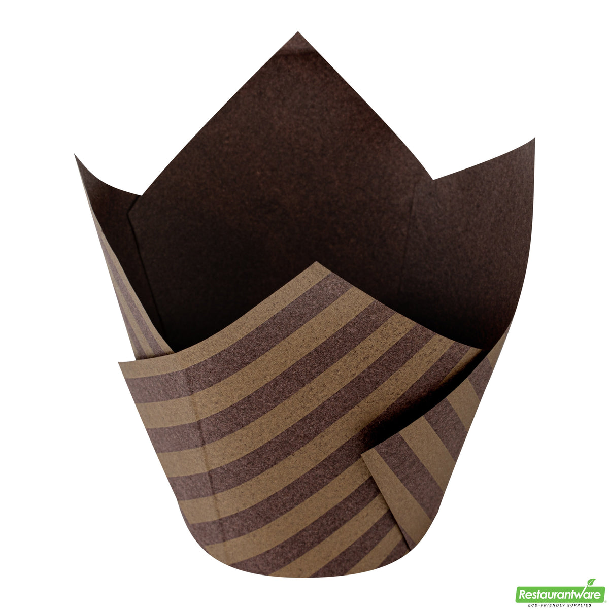 Cups, Baking, Panificio 3.5 Ounce, Paper Tulip, Brown Striped,500 - 1 COUNT