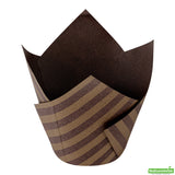 Cups, Baking, Panificio 3.5 Ounce, Paper Tulip, Brown Striped,500 - 1 COUNT