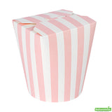 Containers, Noodle Take-Out, Bio Tek 32 Ounce, Paper, Pink & White Stripe, Round,4 - 50 COUNT