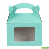 Boxes, Gable & Lunch, Bio Tek 4 x 2.50 x 2.50 Inch, Paper, Turquoise, with Window,4 - 25 COUNT