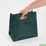 Bags, Take-Out, Bag Tek 11 x 7 x 11 Inch, Paper, Forest Green, Rectangular, with Handles,100 - 1 COUNT