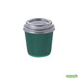 Cups, Hot, 4 Ounce, Paper, Forest Green, Ripple Wall, 4 Ounce,1 - 500 COUNT