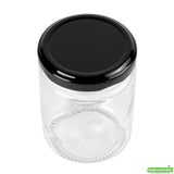 Jars, Storage, Vetri 8 Ounce, Glass, includes Black Metal Lid,10 - 10 COUNT