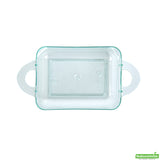 Dishes, 3.75 Inch, Plastic, Sea Green Cocotte Design, Rectangular, Heavyweight, with Loop Handles, 3.75 Linear Inch,1 - 100 COUNT