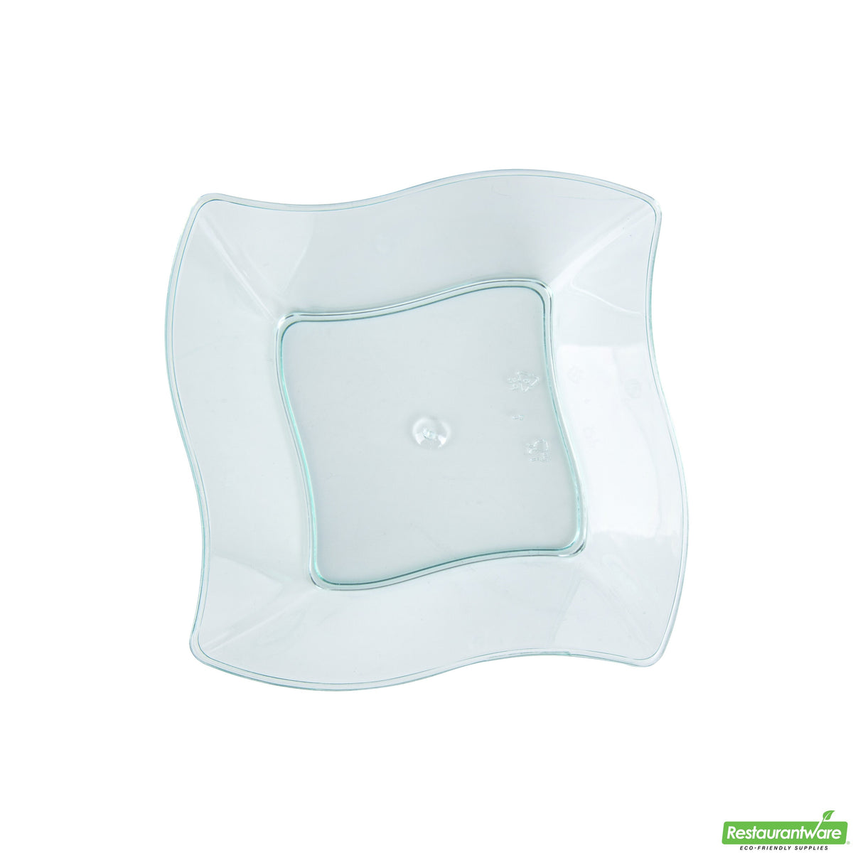 Bowls, 6 Ounce, Plastic, Sea Green Aqua Design, Square Wave-Edge, Heavyweight, 6 Ounce,1 - 100 COUNT