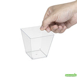Cups, Dessert, 8 Ounce, Plastic, Clear Geometric Kova Design, Square, Heavyweight, 8 Ounce,1 - 100 COUNT