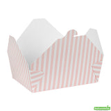 Containers, Take-Out, Bio Tek 71 Ounce, Paper, Pink & White Stripe, 8.50 x 6.25 x 2.50 Inch, #3, Rectangular,4 - 50 COUNT