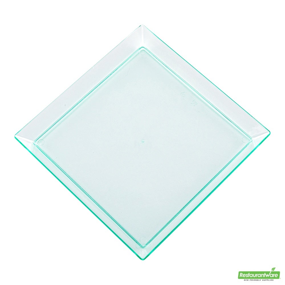 Plates, Appetizer, 5 Inch, Plastic, Sea Green Modern Design, Square, Heavyweight, 5 Linear Inch,1 - 100 COUNT