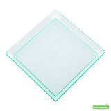 Plates, Appetizer, 5 Inch, Plastic, Sea Green Modern Design, Square, Heavyweight, 5 Linear Inch,1 - 100 COUNT