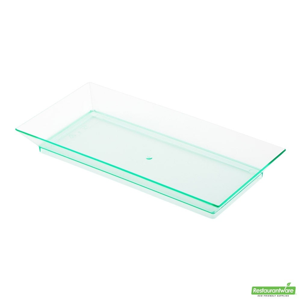 Plates, Appetizer, 5 Inch, Plastic, Sea Green, Rectangle, Heavyweight, 5 Linear Inch,1 - 100 COUNT