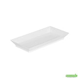 Plates, Appetizer, 5 Inch, Plastic, White, Rectangle, Heavyweight, 5 Linear Inch,1 - 100 COUNT