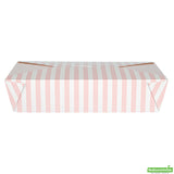 Containers, Take-Out, Bio Tek 49 Ounce, Paper, Pink & White Stripe, 8.50 x 6.25 x 2 Inch, Rectangular, #2,4 - 50 COUNT