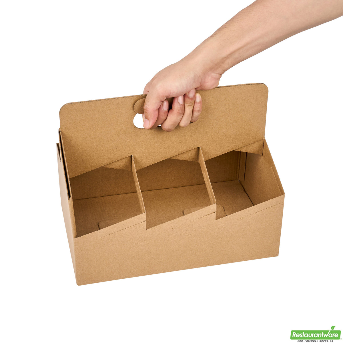 Carriers, Beverage, 6-Cup, Paper, Kraft, 11.75 x 7.75 x 9.50 Inch,1 - 100 COUNT