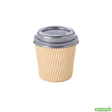 Cups, Hot, 4 Ounce, Paper, Kraft, Ripple Wall, 4 Ounce,1 - 500 COUNT
