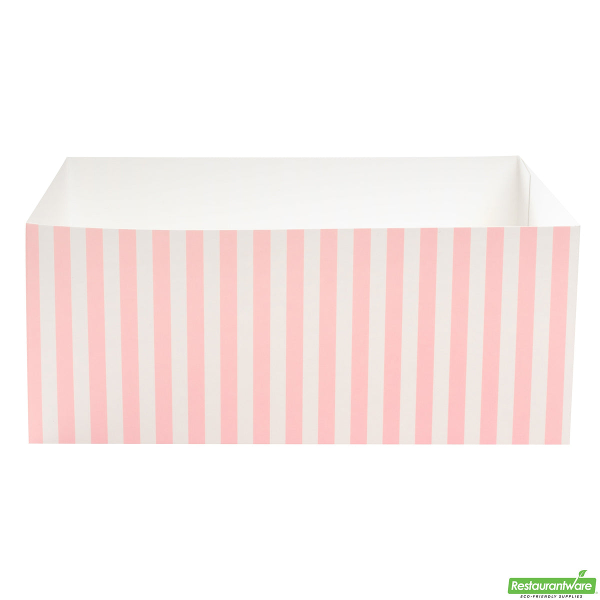 Trays, Sandwich & Burger, Bio Tek 8.50 x 6 x 3.50 Inch, Paper, Pink & White Stripe, Rectangular,100 - 1 COUNT