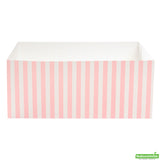 Trays, Sandwich & Burger, Bio Tek 8.50 x 6 x 3.50 Inch, Paper, Pink & White Stripe, Rectangular,100 - 1 COUNT