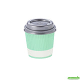 Cups, Hot, 4 Ounce, Paper, Light Green, Ripple Wall, 4 Ounce,1 - 500 COUNT