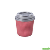 Cups, Hot, 4 Ounce, Paper, Crimson, Ripple Wall, 4 Ounce,1 - 500 COUNT