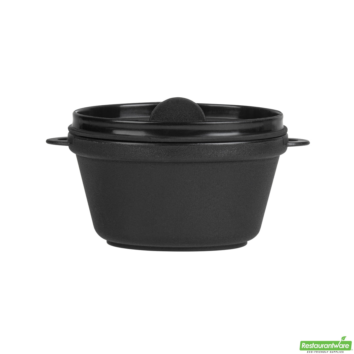 Bowls, 3 Ounce, Plastic, Black, Kettle-Shaped, Heavyweight, with Lids, 3 Ounce,1 - 100 COUNT