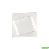 Bowls, 3.9 Inch, Plastic, Clear Girata Design, Twisted Square, Heavyweight, 3.9 Linear Inch,1 - 100 COUNT
