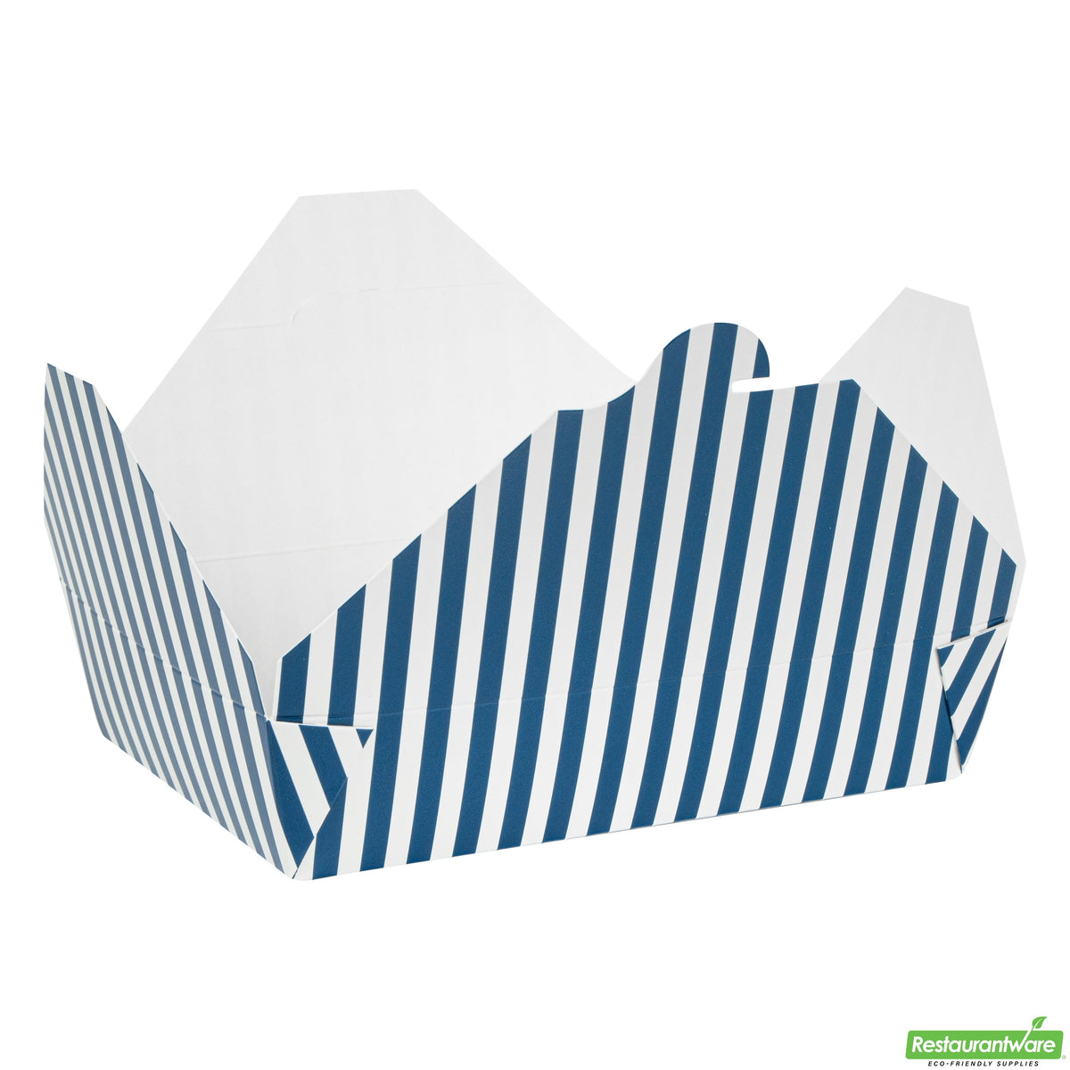 Containers, Take-Out, Bio Tek 49 Ounce, Paper, Blue & White, 8.50 x 6.25 x 2 Inch, Rectangular, #2,4 - 50 COUNT
