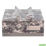 Boxes, Cake & Lunch, 9 x 9 x 3.50 Inch, Paper, Camouflage, with Window & Pop-Up Handle,50 - 1 COUNT