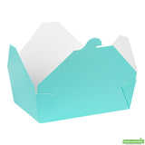 Containers, Take-Out, Bio Tek 71 Ounce, Paper, Turquoise, 8.50 x 6.25 x 2.50 Inch, #3, Rectangular,200 - 1 COUNT