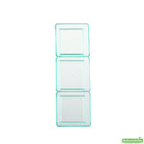 Plates, Appetizer, 7.5 Inch, Plastic, Sea Green Terzetto Design, Square, Heavyweight, 7.5 Linear Inch,1 - 100 COUNT