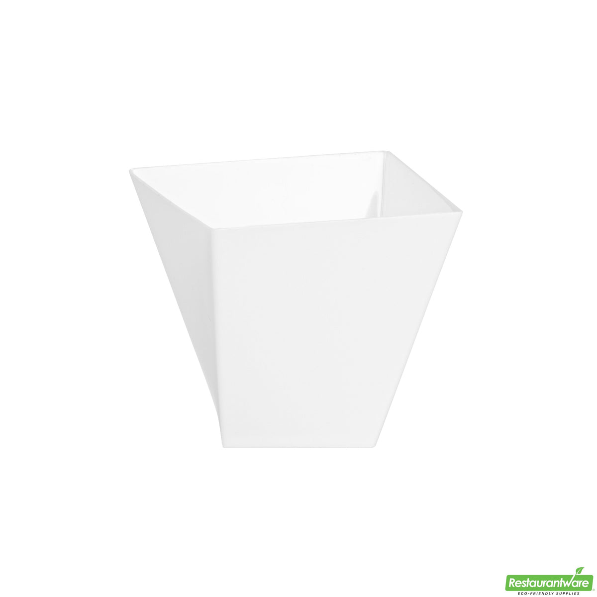 Plates, Dessert, 2 Ounce, Plastic, White Girata Design, Square, Heavyweight, 2 Ounce,1 - 100 COUNT
