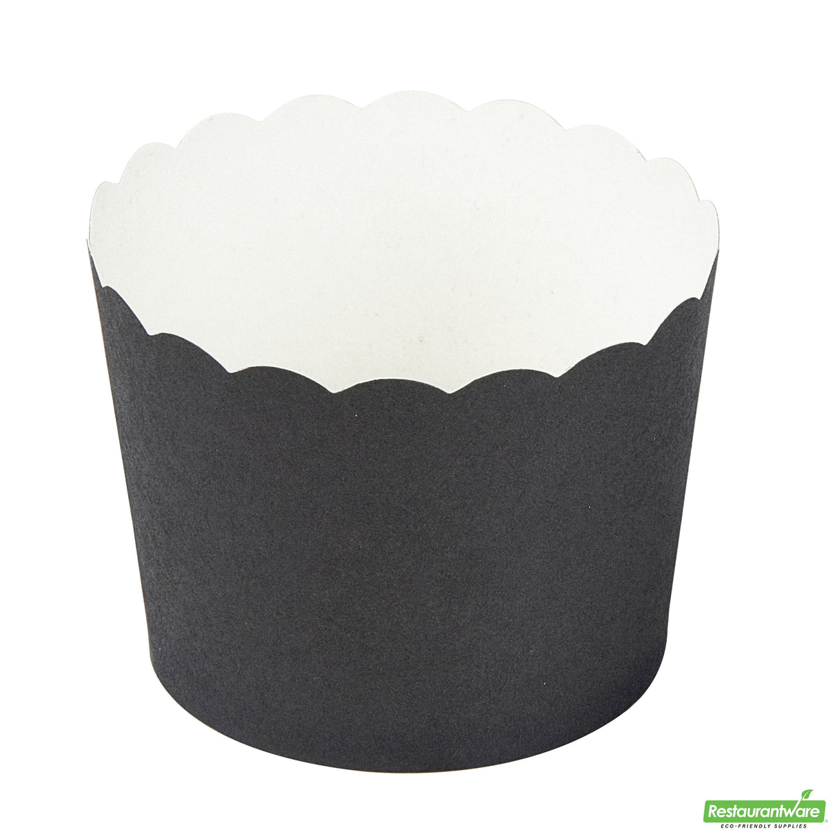 Cups, Baking, 3 Ounce, Paper, Black, Scallop, Mini 2.50 x 2.50 x 1.75 Inch, Round,200 - 1 COUNT